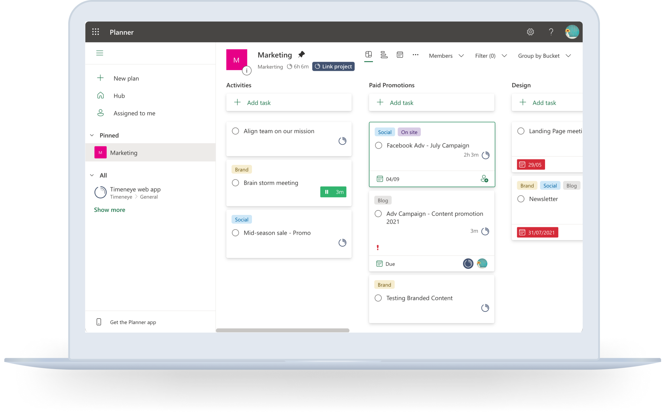 Time tracking for Microsoft Planner